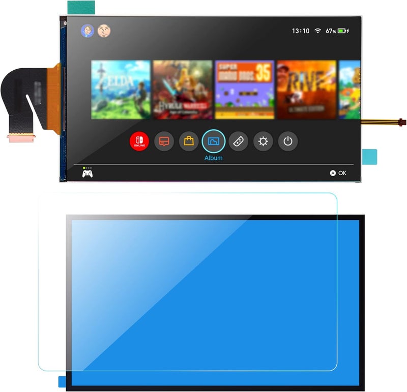 Benseager Replacement Screen for Nintendo Switch Lite, LCD Screen Display Panel + Adhesive + Screen Protector Repair kit for Switch Lite. - Image 1